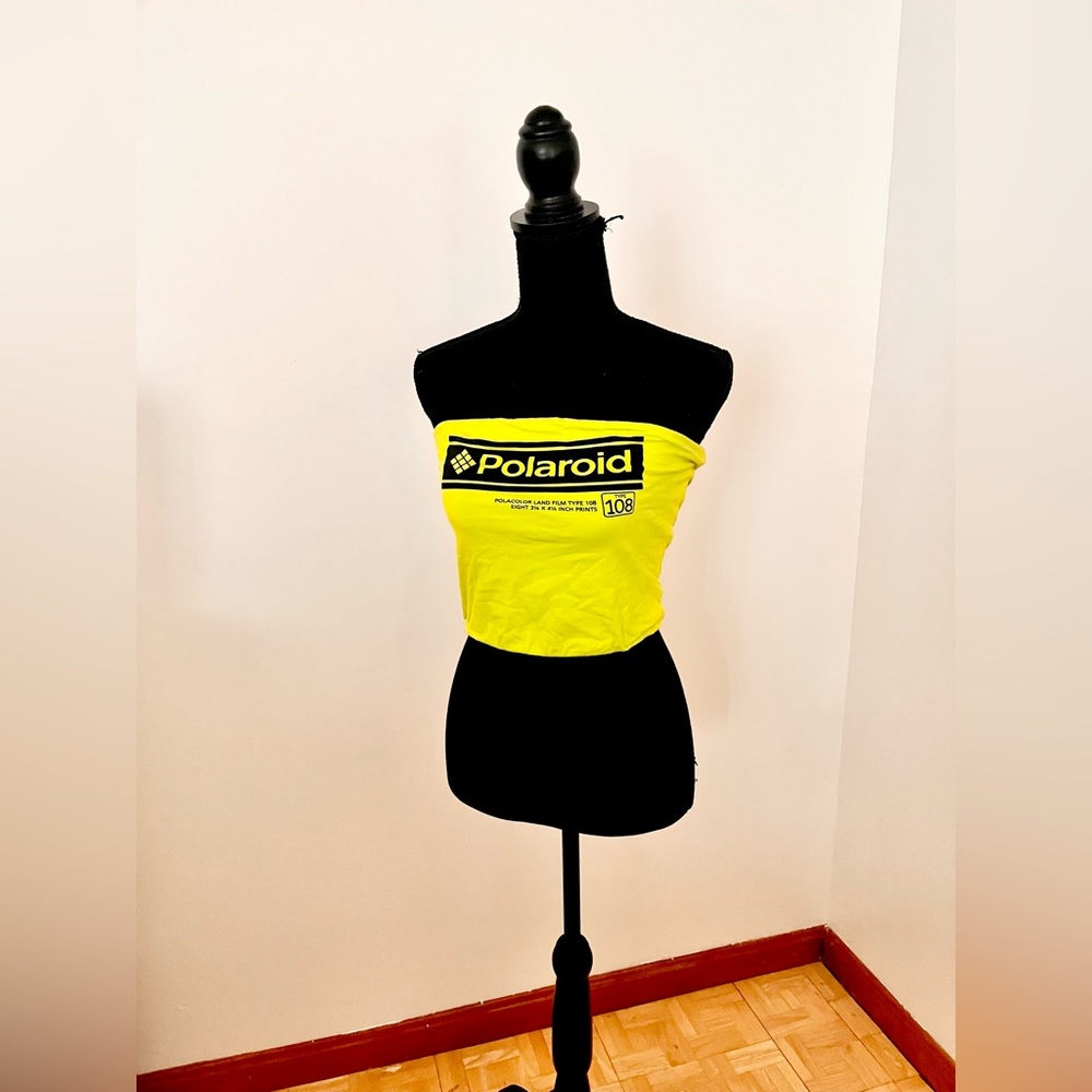 Polaroid graphic Neon Tube Top- SIZE MEDIUM